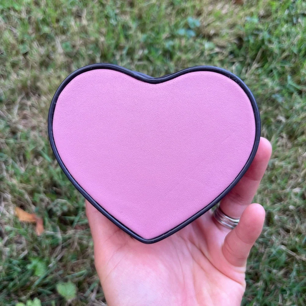 NWT COACH Heart Trinket Box Signature Canvas Heart Petal‎ Print 7752 True Pink